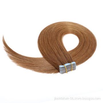 #8 Wholesale 10A Russian Remy Tape Hair Extensions Double Drawn Tape In Hair Extensions Virgin Human Tape Hair